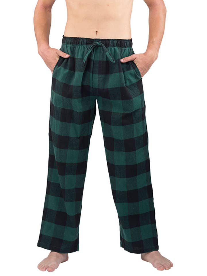 Eastern Off Price - Wholesale Sleepwear Bottom - Men's - Norty Men Flannel Pajama Pant 39976 Green Buffalo Plaid