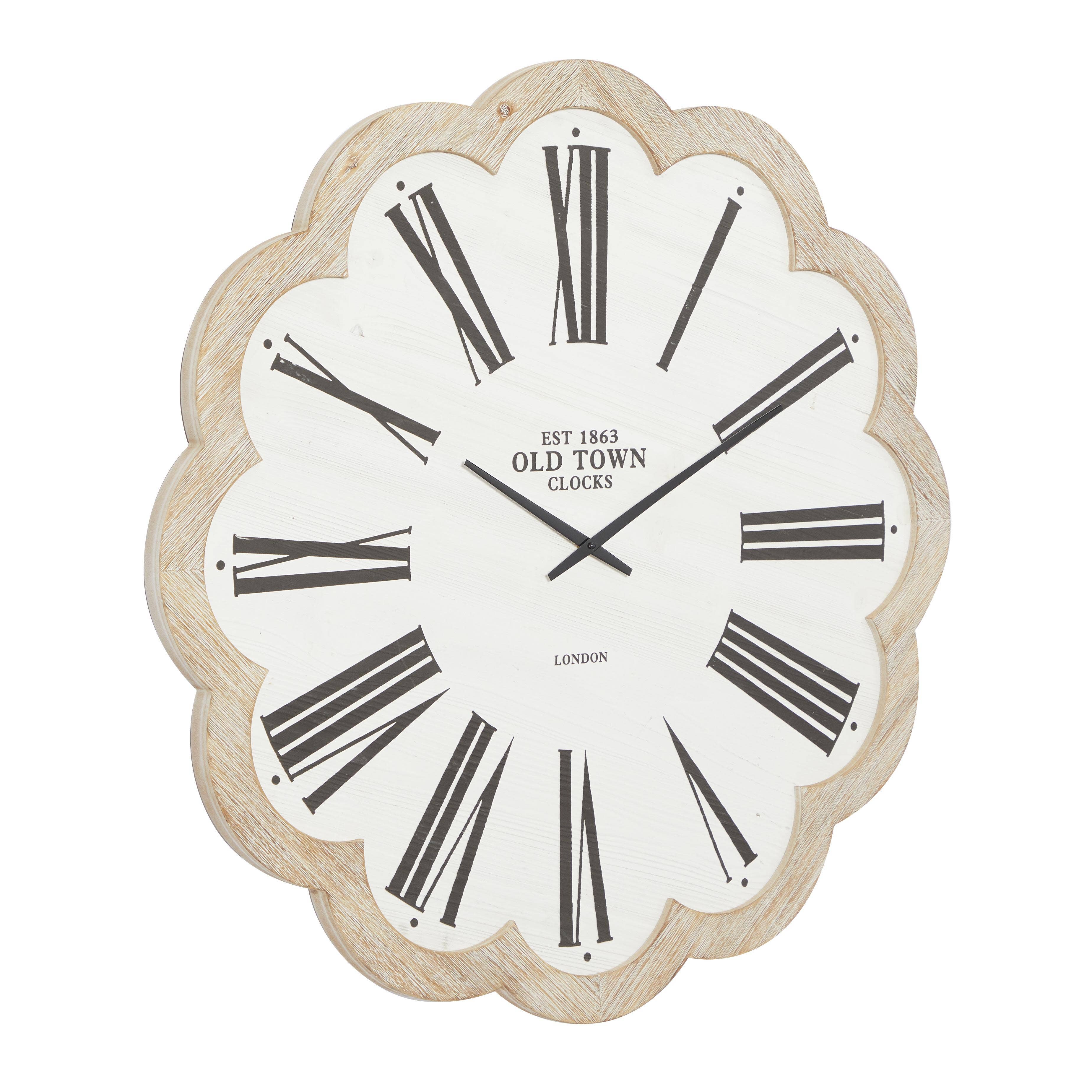 Import Corner - Wholesale Wall Clock - A-91850: METAL WOOD WALL CLOCK 33"W, 33"H3
