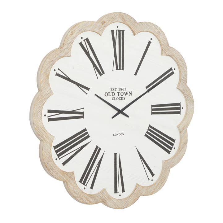 Import Corner - Wholesale Wall Clock - A-91850: METAL WOOD WALL CLOCK 33"W, 33"H3