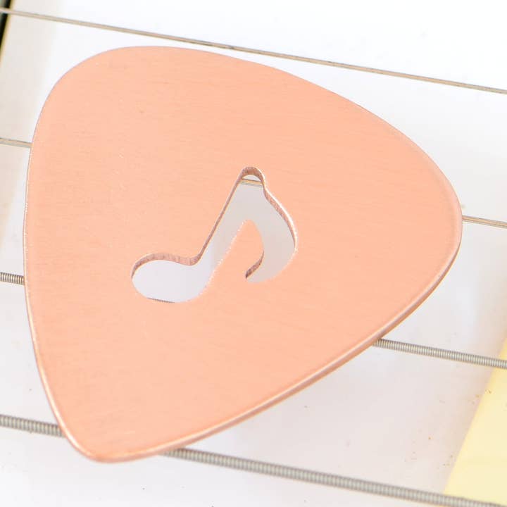 8th Note Guitar Pick in Copper with Musical Inspiration for wholesale by NiciArt LLC