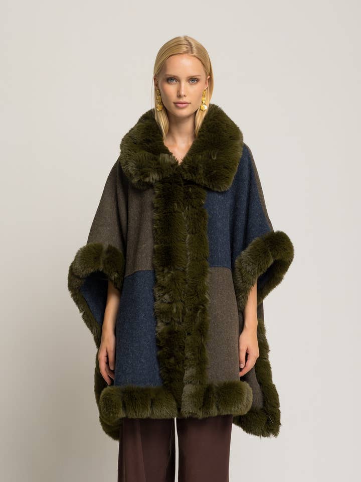 Egea multicolor poncho for wholesale by NIZA