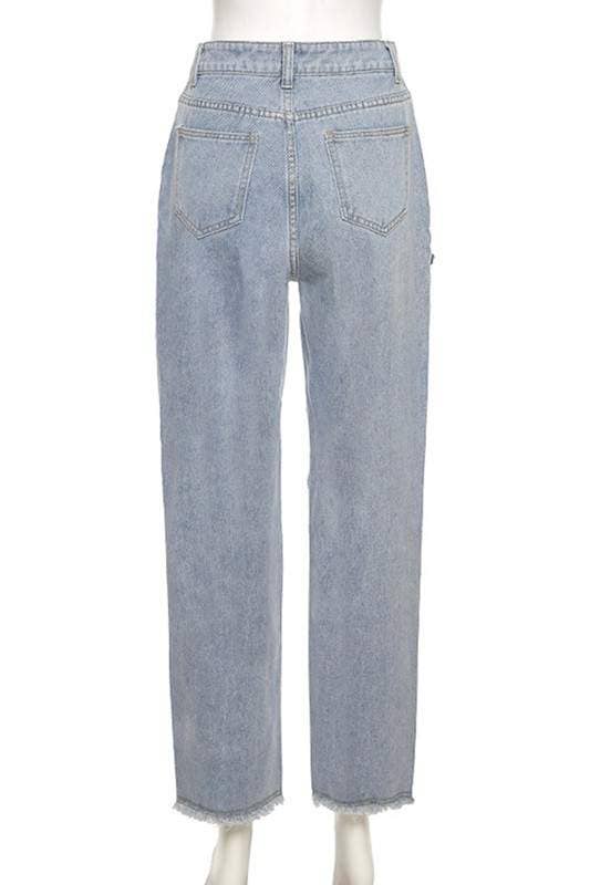 Fashion Combination – wholesale Pants – Women's – heart cutout ripped denim jeans4