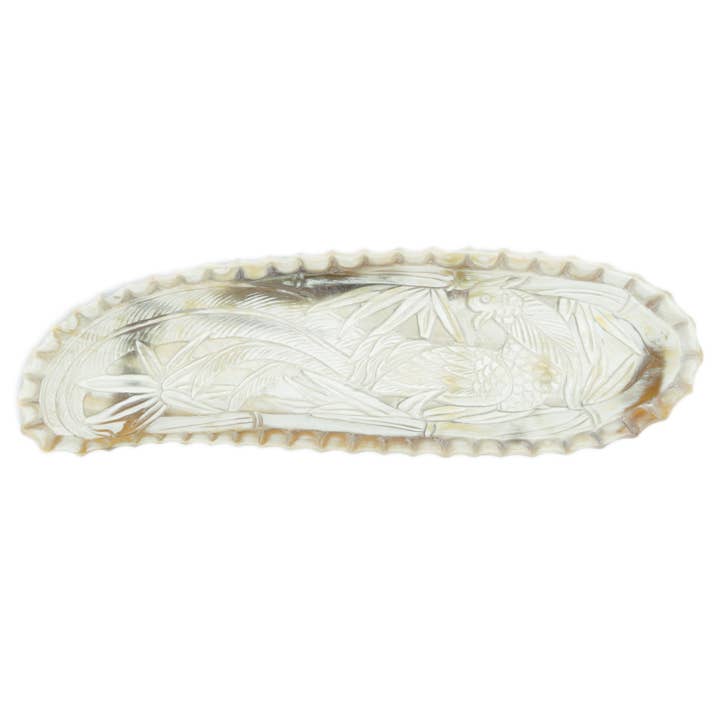 Pheasant Catchall Tray Natural Horn for wholesale by Siren Song