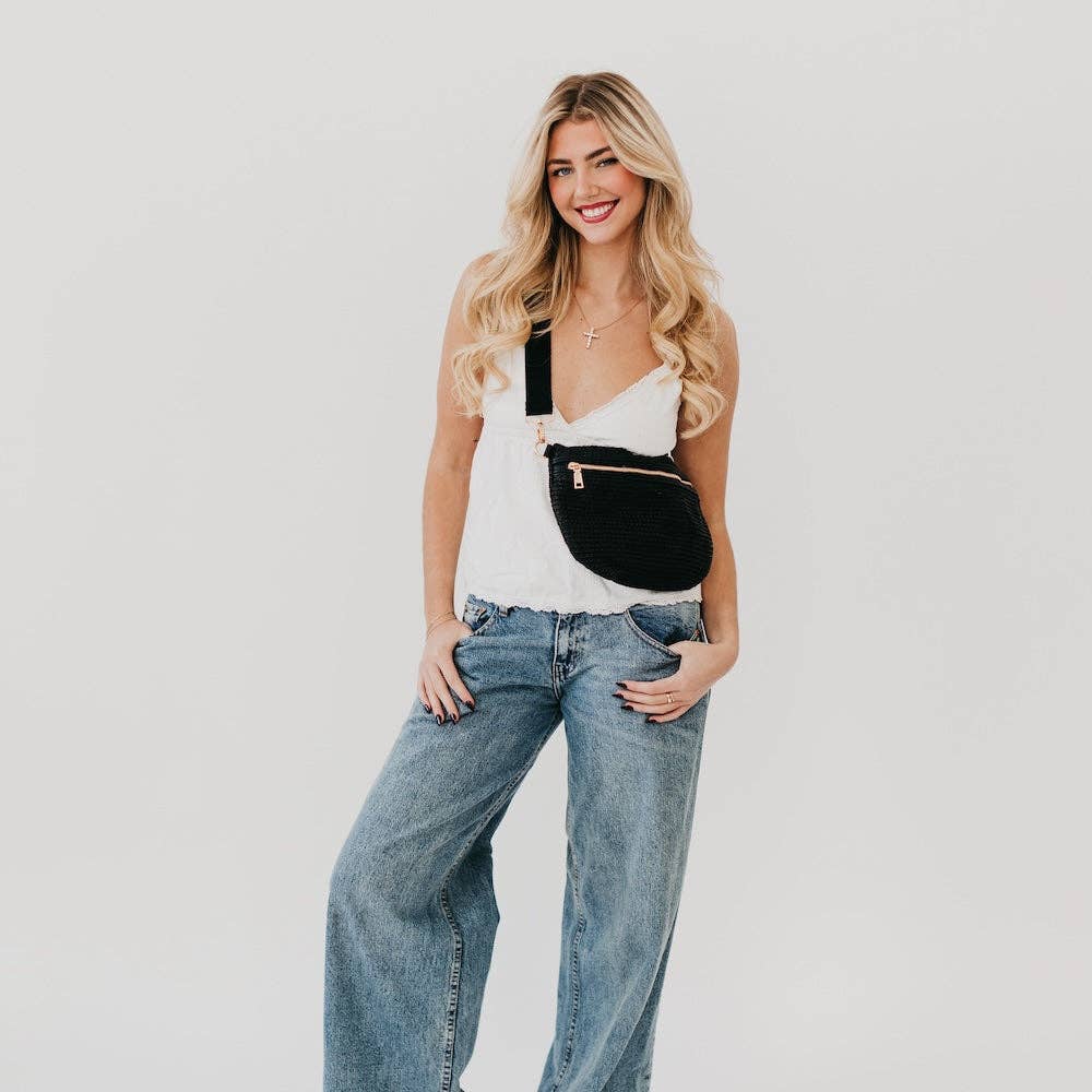 Pretty Simple - Vente Sac ceinture – femme - Rachel Raffia Westlyn Sac Banane3