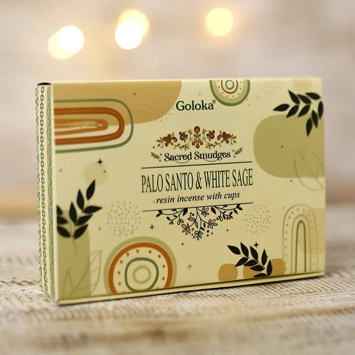 Palo Santo und Salbei 12er Pack - Goloka Sambrani Räucherkegel für den Großhandel von Ethike.eu