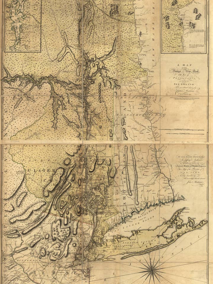 A Map of the Province of New York, With Part of Pensilvania, and New England in 1777 for wholesale by Relic Map Co.