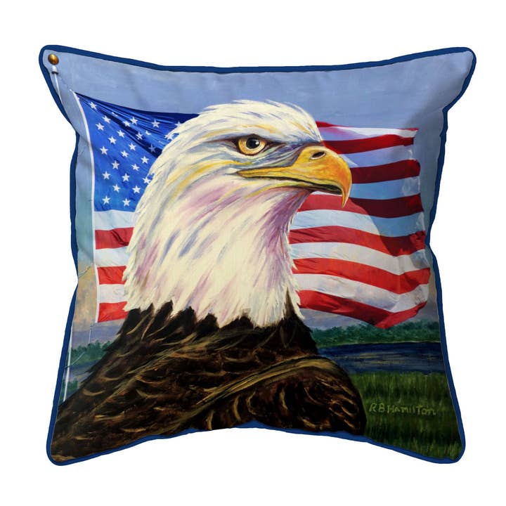 Betsy Drake Interiors - Venta al por mayor Cojín decorativo - Almohada con cable con diseño de águila