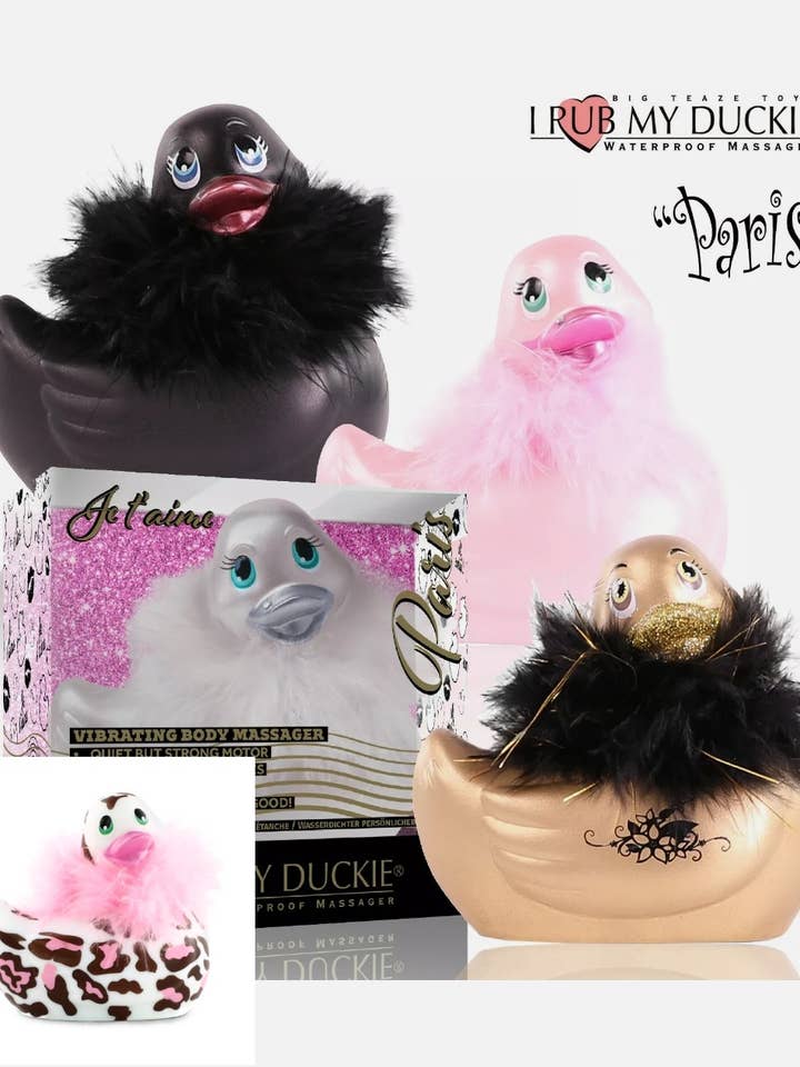 6 Ducks 'I Rub My Duckie' Paris Bath Massager Vibrator Bulk for wholesale by It's the BOMB®