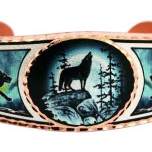 BAK 51 Alaska Howling Wolf Bracelet for wholesale by COPPER ARTS INC.