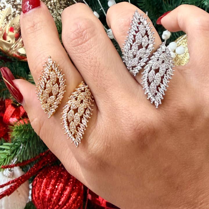 Bague Luxe Feuille Céleste pour la vente par E ACCESORIES JEWERLY