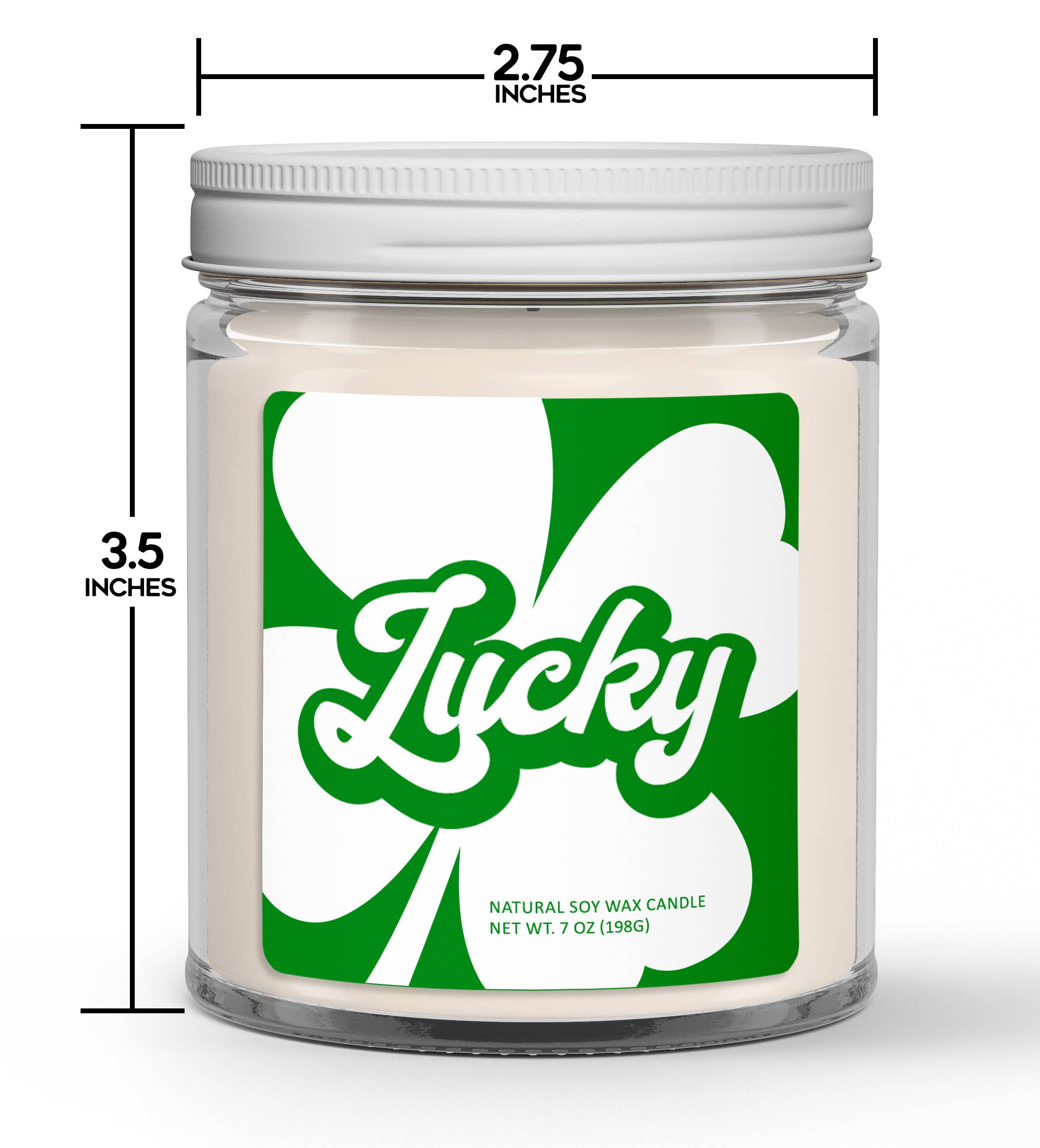 Wi-Wear - Wholesale Jar/Filled Candle - Lucky Clover Soy Candle St Patrick's Day Irish1