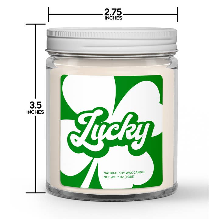 Wi-Wear - Wholesale Jar/Filled Candle - Lucky Clover Soy Candle St Patrick's Day Irish1