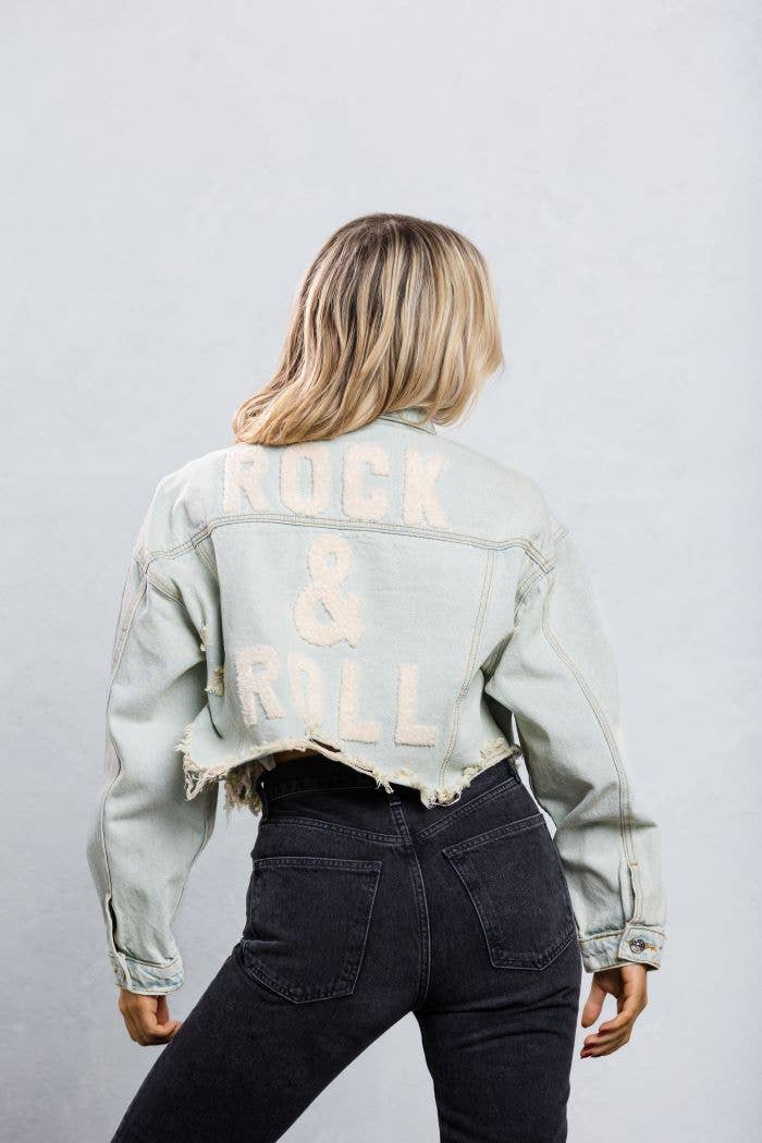 Trio Urban - Wholesale Denim Jacket - Women's - Rock and Roll Crop Denim Jacket25