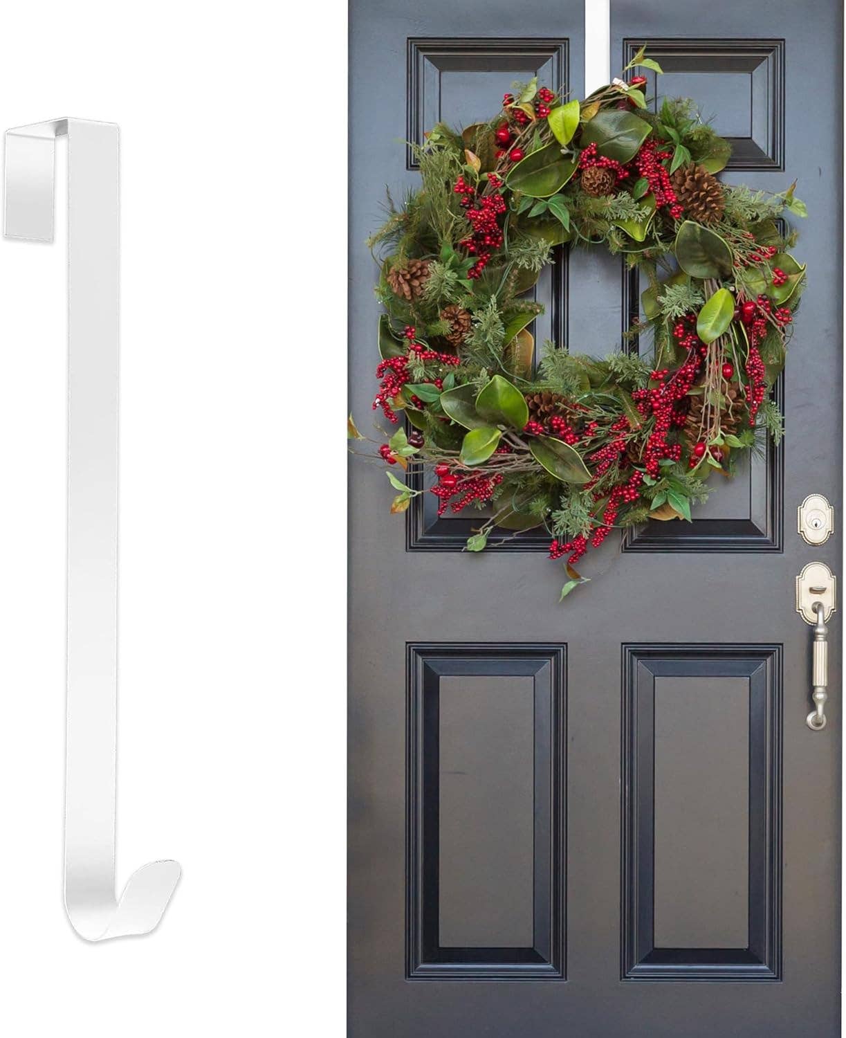 White Metal Wreath Hanger for Holiday Decor for wholesale on Faire0