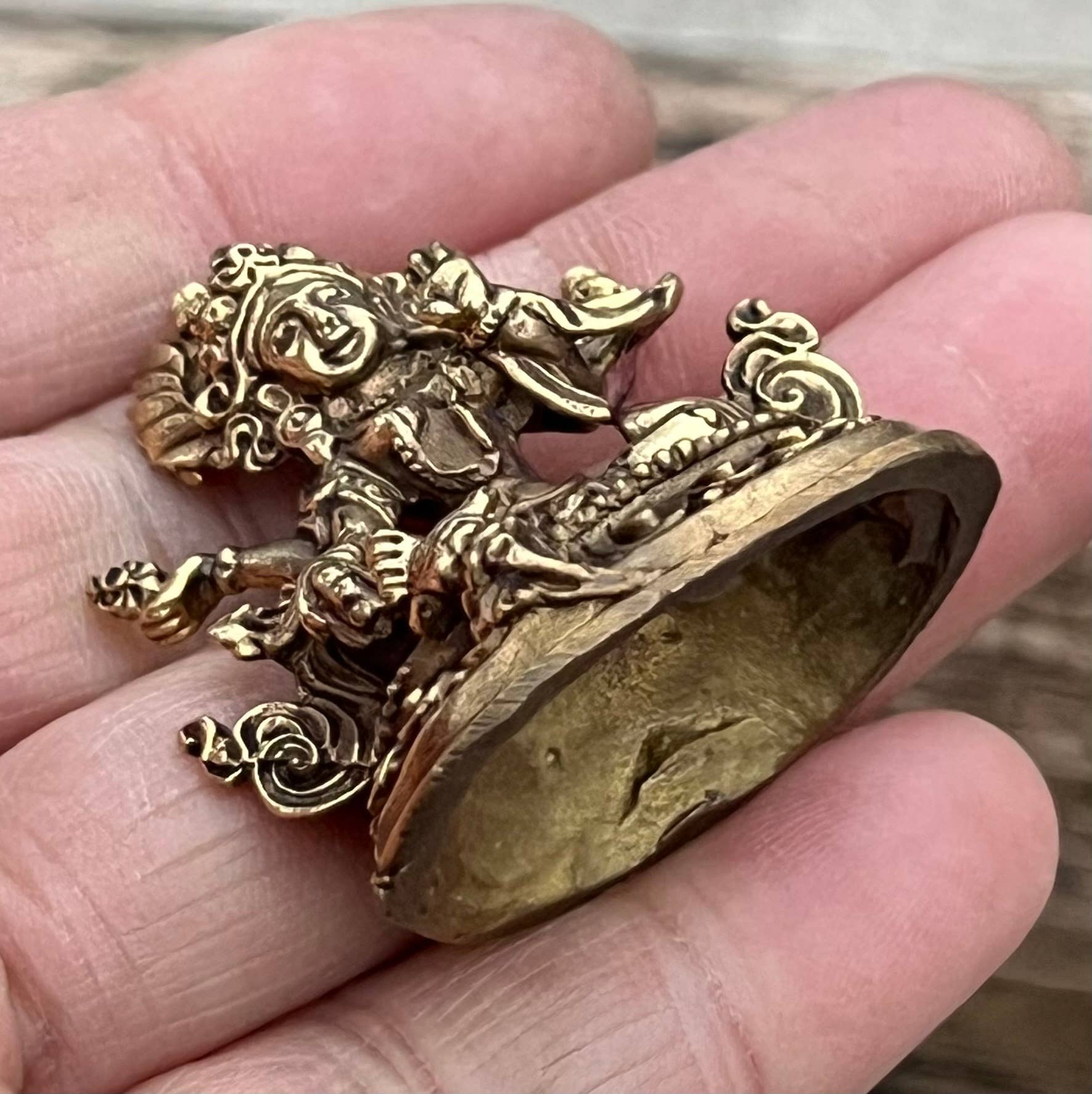 Lungta Imports - Wholesale Sculpture - Small Brass Female Buddha Green Tara Dolma Statue - Nepal4