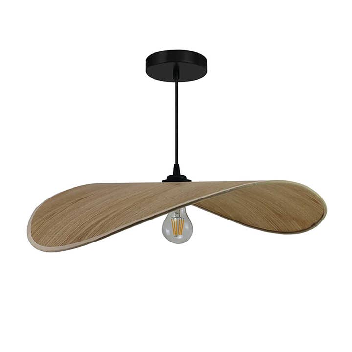 BRADLEY hängande lampa i PVC med naturligt träutseende, Ø 58 cm för wholesale av SEYNAVE