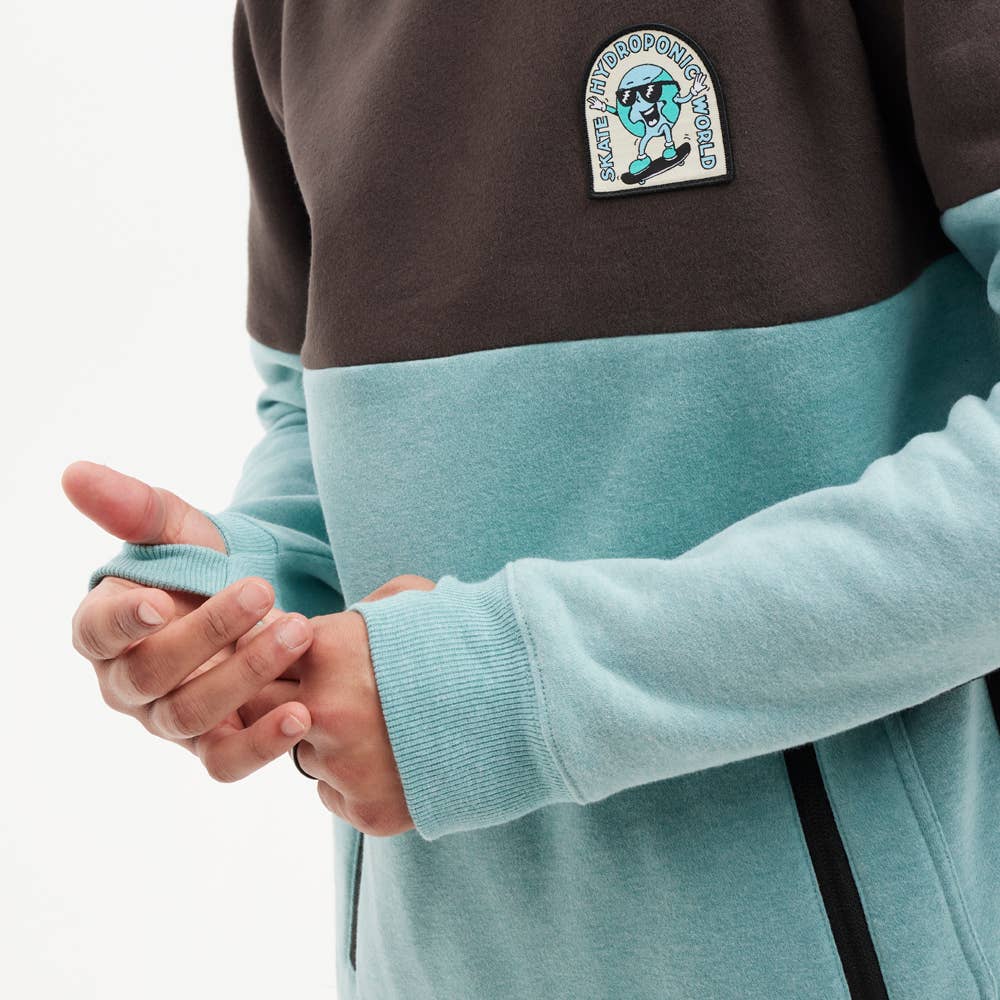 Hydroponic - Wholesale Hoodie - Men's - Dh Globe 02- Charcoal/Heather Acqua4