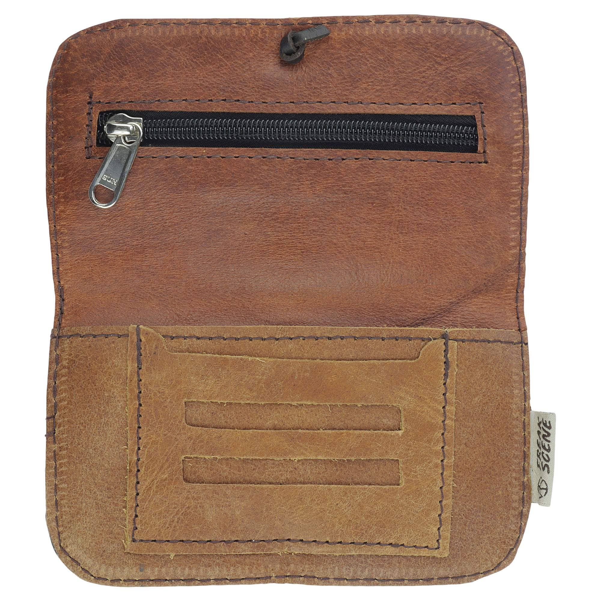 Tribal Trade GmbH – wholesale Cigarette case – Tobacco pouch smooth leather brown with strap tobacco bag2