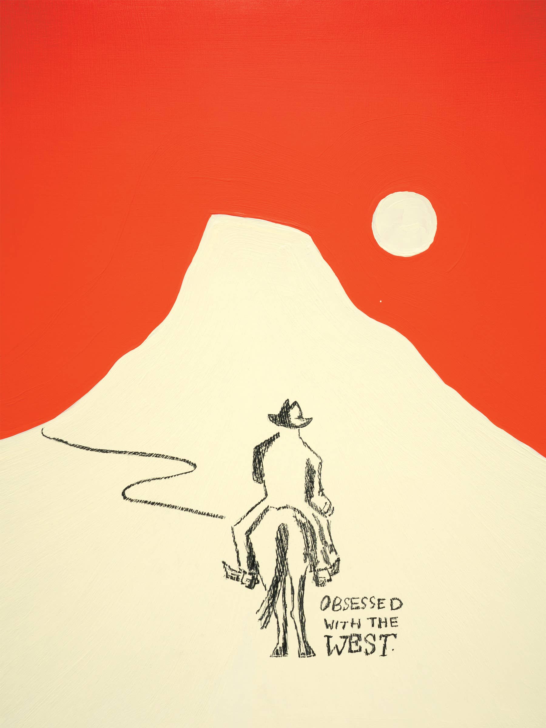 Mel K. Olrich Art - Wholesale Art Print - Cowboy riding off into the sunset, modern western wall art7