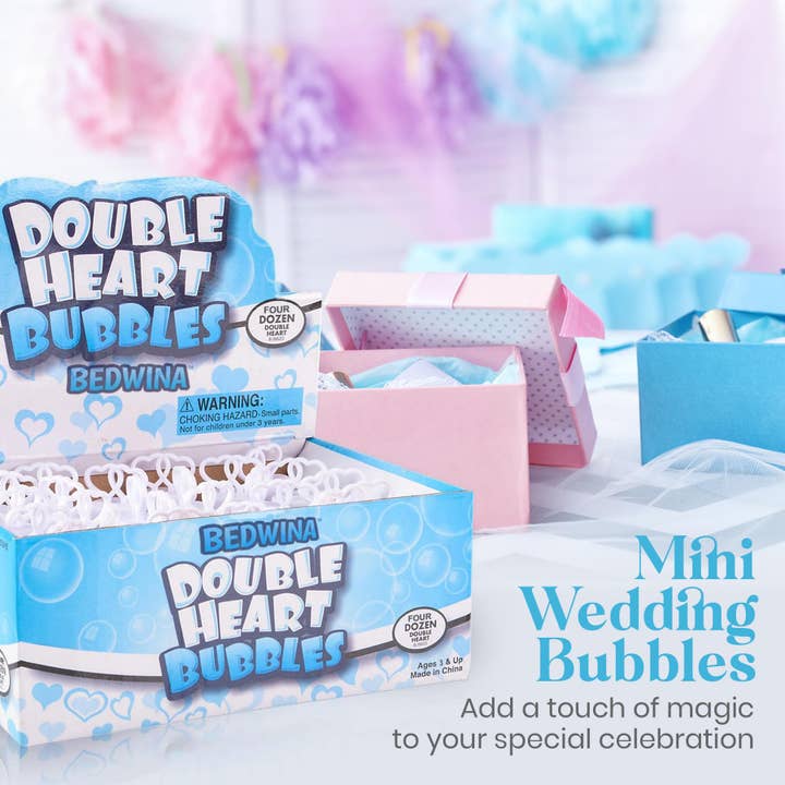 bedwina - Wholesale Bubble Wand - Kids - Bulk Wedding Bubbles with Wands - (96 Count)