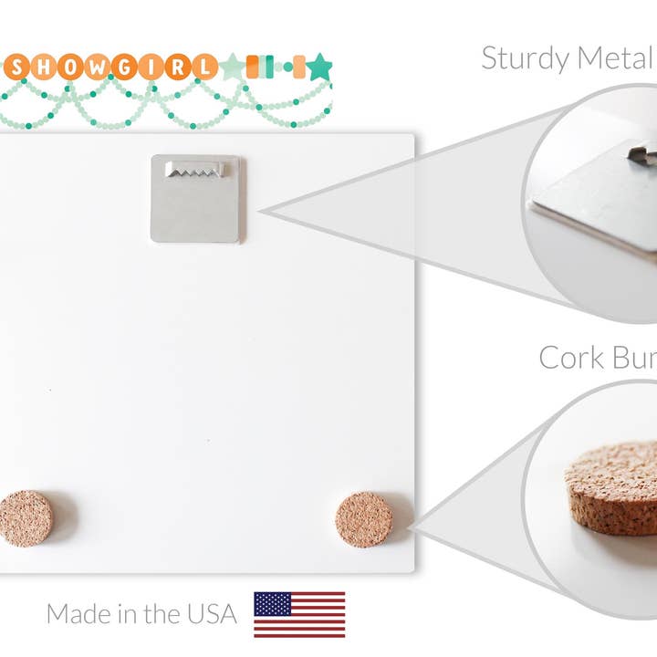 White 8x8 Glass Dry Erase-Love+Local Showgirl | Custom | City & State for wholesale on Faire4