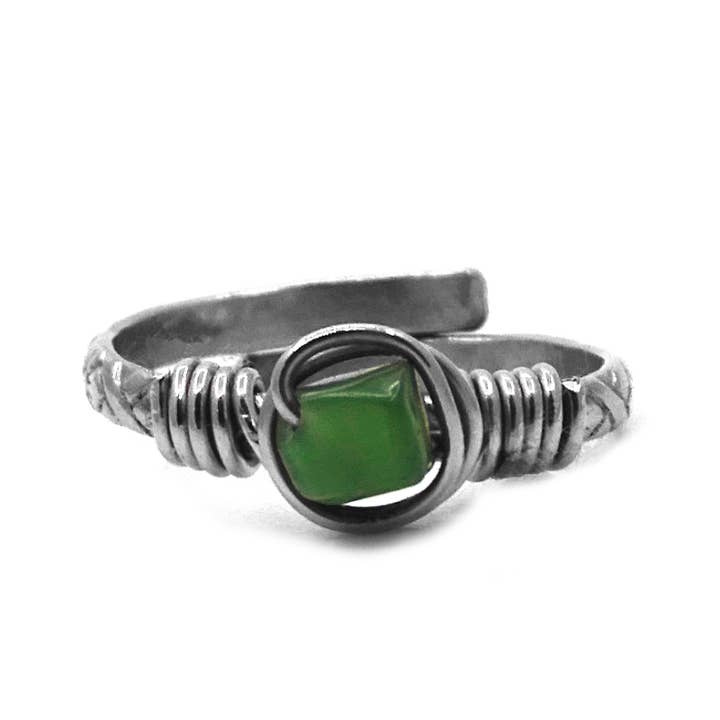 Pichincha - Wholesale Single Stone/Solitaire Ring - Mini Tumbled Stone Adjustable Metal Ring6