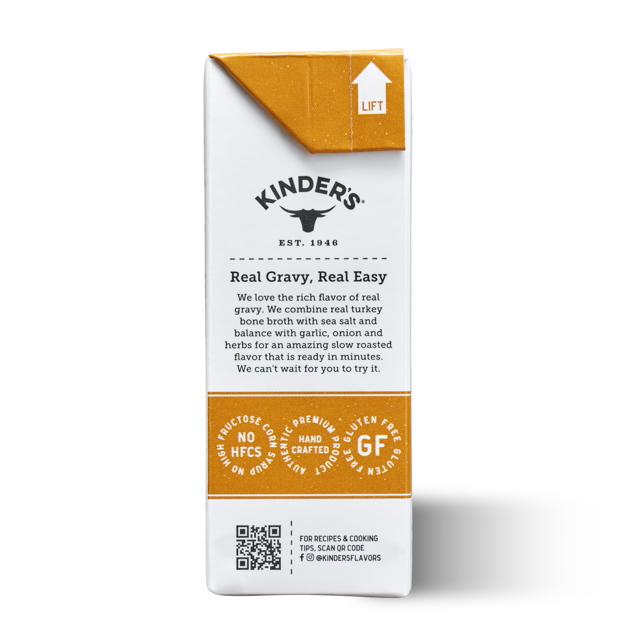 Kinder's Sauces & Seasonings - Wholesale Broth - Bone Broth Gravy (Liquid) Roasted Turkey Case Stacker 24ct3