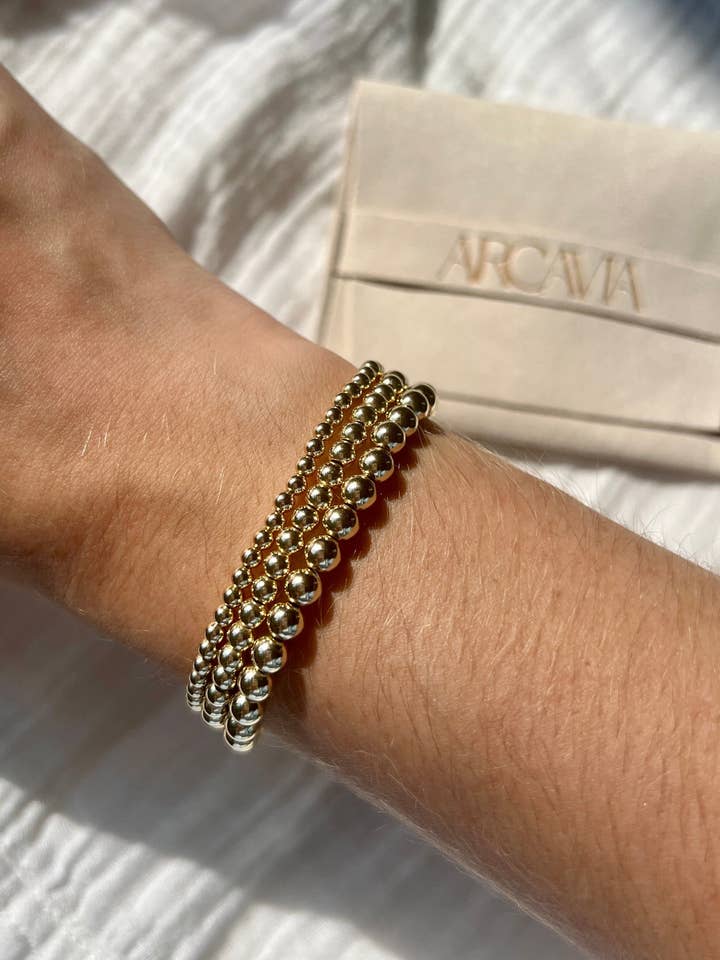 Gold Beaded Bracelet Set of 3 for wholesale by ARCAVIA