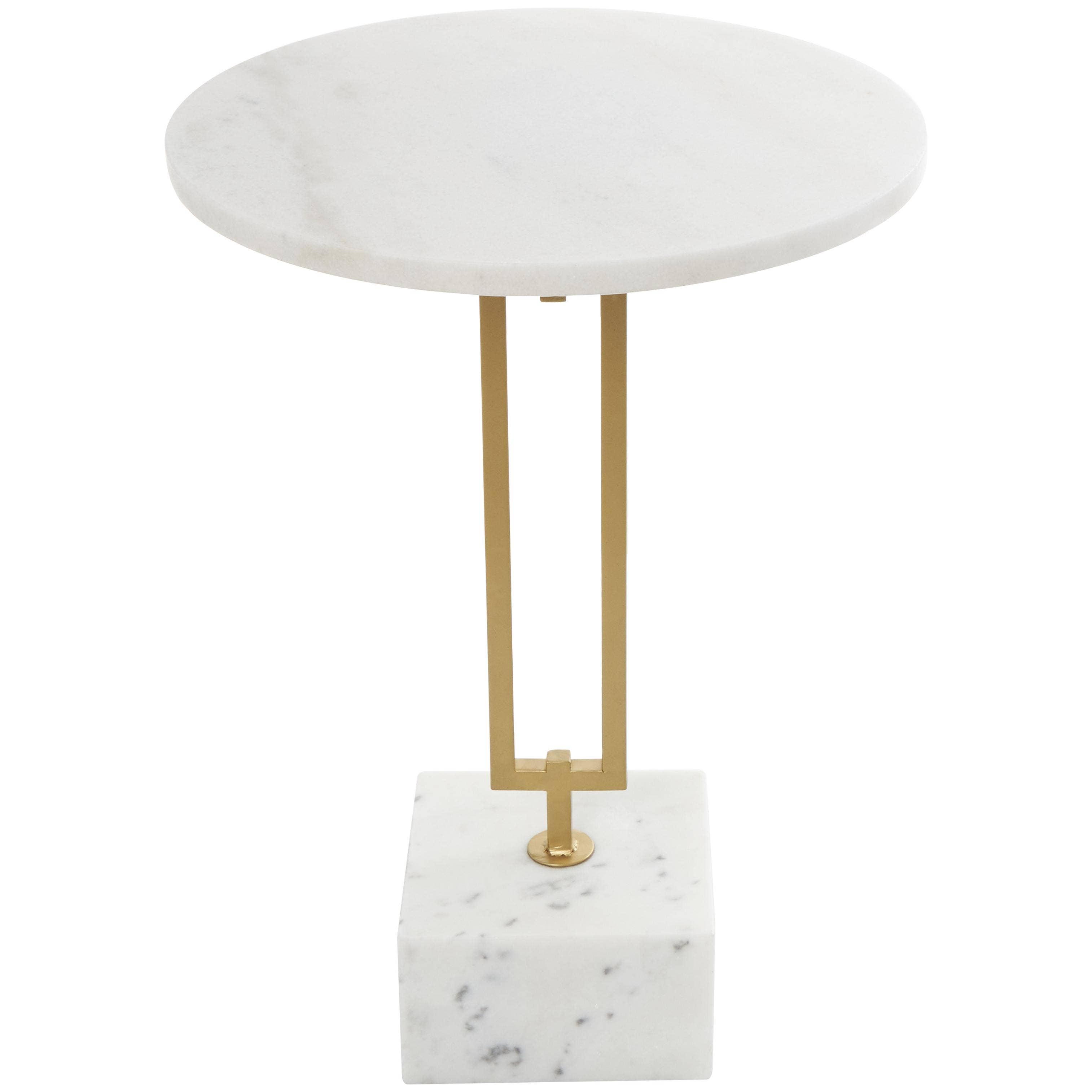 Deco Marché - Wholesale Side Table - Glam White Marble Accent Table1