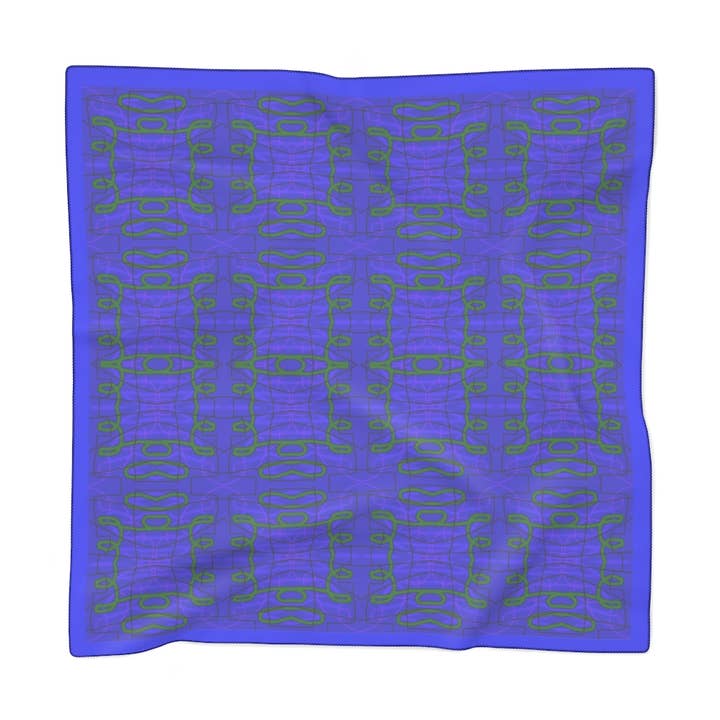 Blue Scroll Motif Scarf for wholesale by Enchanted Dog Designs