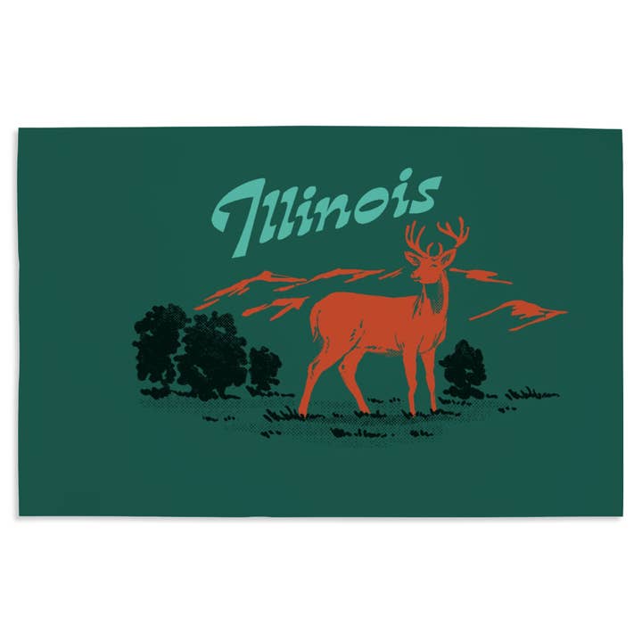 Impression Giclée Illinois Vintage Allumette Cerf de Virginie pour la vente par Lantern Press
