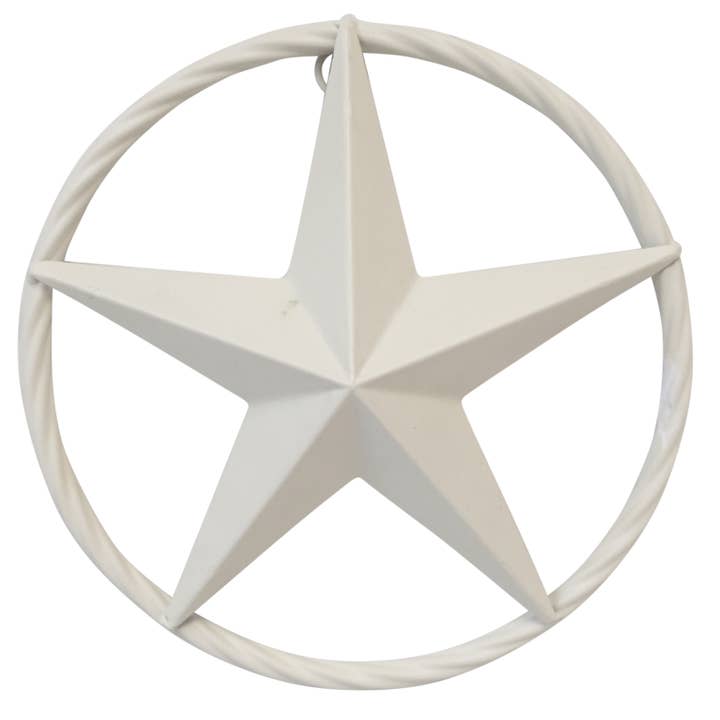 De Leon Collections - Wholesale Wall Accent - Rustic Star Accent Rope 8” Metal Circle Outdoor Wall Décor