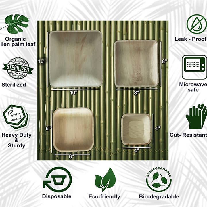 Rita Global Traders - Wholesale Disposable plate - 6" Disposable Bamboo Organic Plates, wedding party plate9