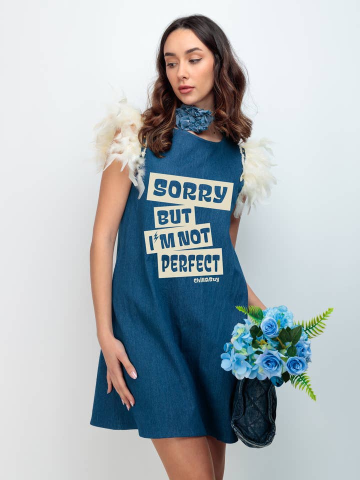 Vestido Vaquero Plumas Perfect para venta al por mayor de Chill&Buy