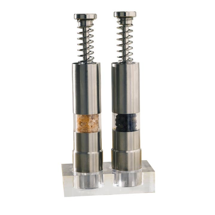 Season Pro™ Spring-Action Grinders, Set of 2with Base for wholesale by Jokari