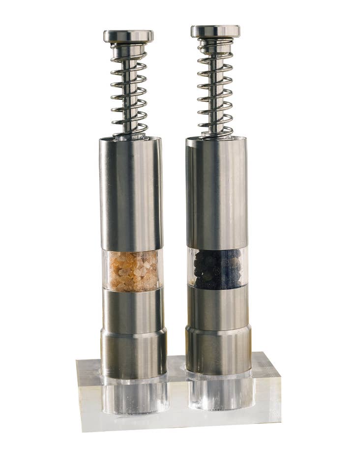 Season Pro™ Spring-Action Grinders, Set of 2with Base for wholesale by Jokari