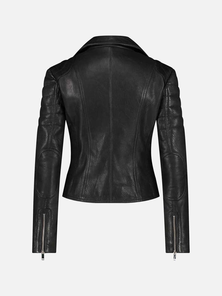 Amsterdam Heritage Leather Belts, Bags, Jackets & Apparel - Wholesale Leather Jacket - Women's - Munroe | Black and Cognac Women's Leather Jacket2