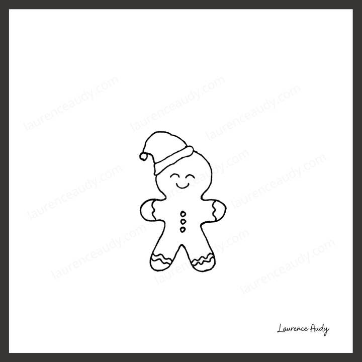 Affiche dessin minimaliste Noël 05 pour la vente par LAURENCE AUDY CROQUIS