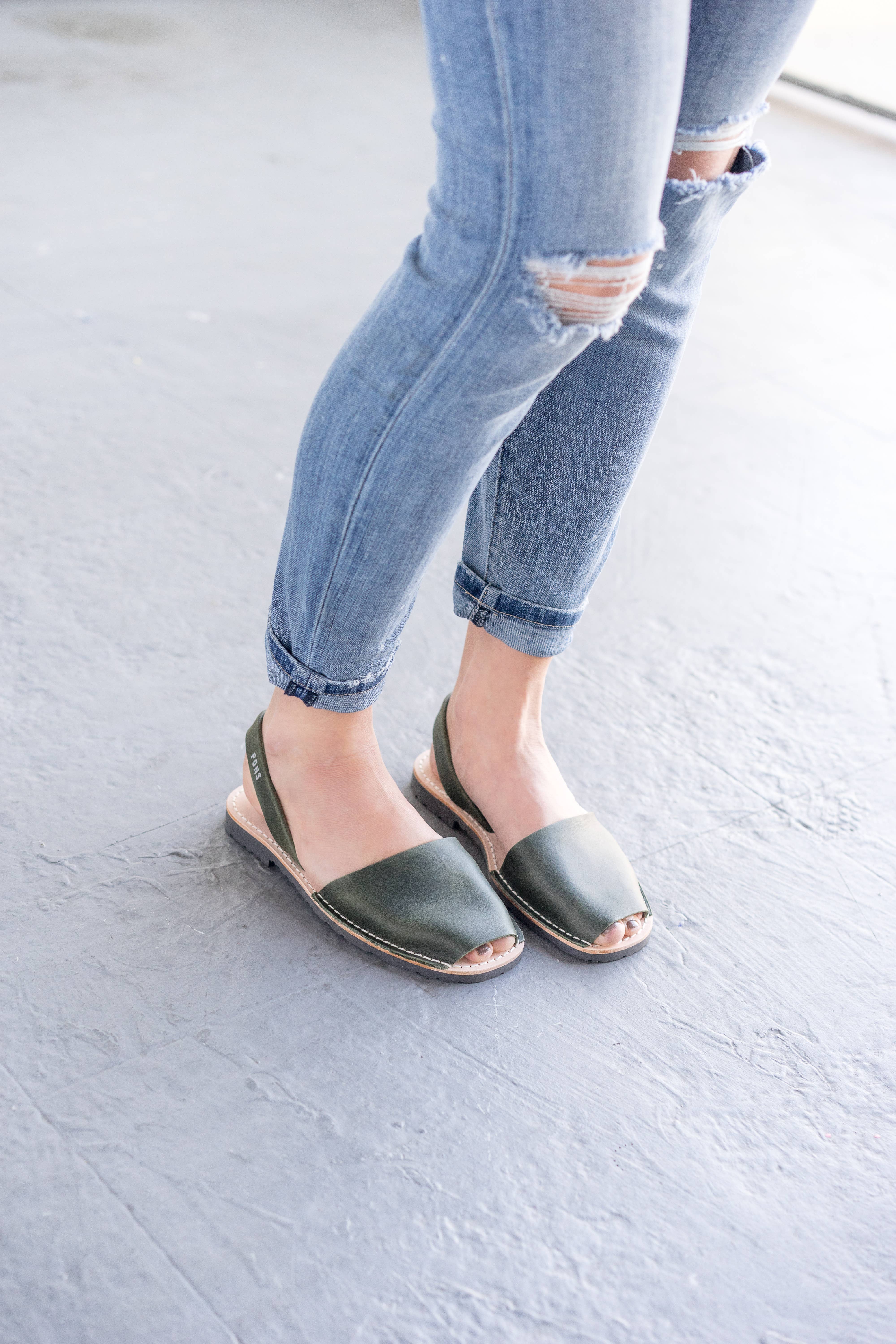 Pons - Vente Sandales – femme - Pons Shoes - Classique Femme - Vert Forêt6