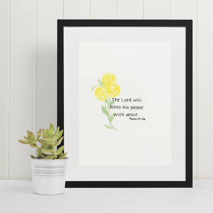 Psaume 29:11 b Illustration à l'aquarelle pour la vente par Mary Reichter