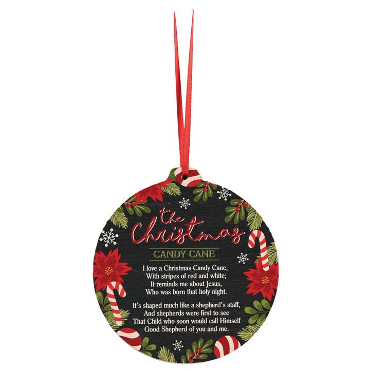 Wood Ornament The Christmas Candy Cane for wholesale by Magnolia