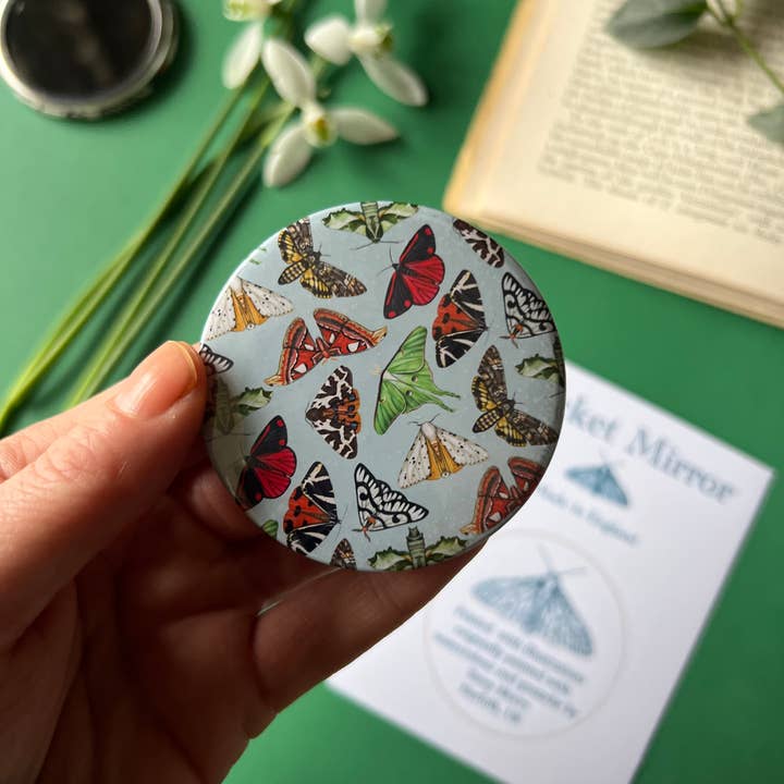 Tansy Moore - Wholesale Compact Mirror - Moths Pocket Mirror1