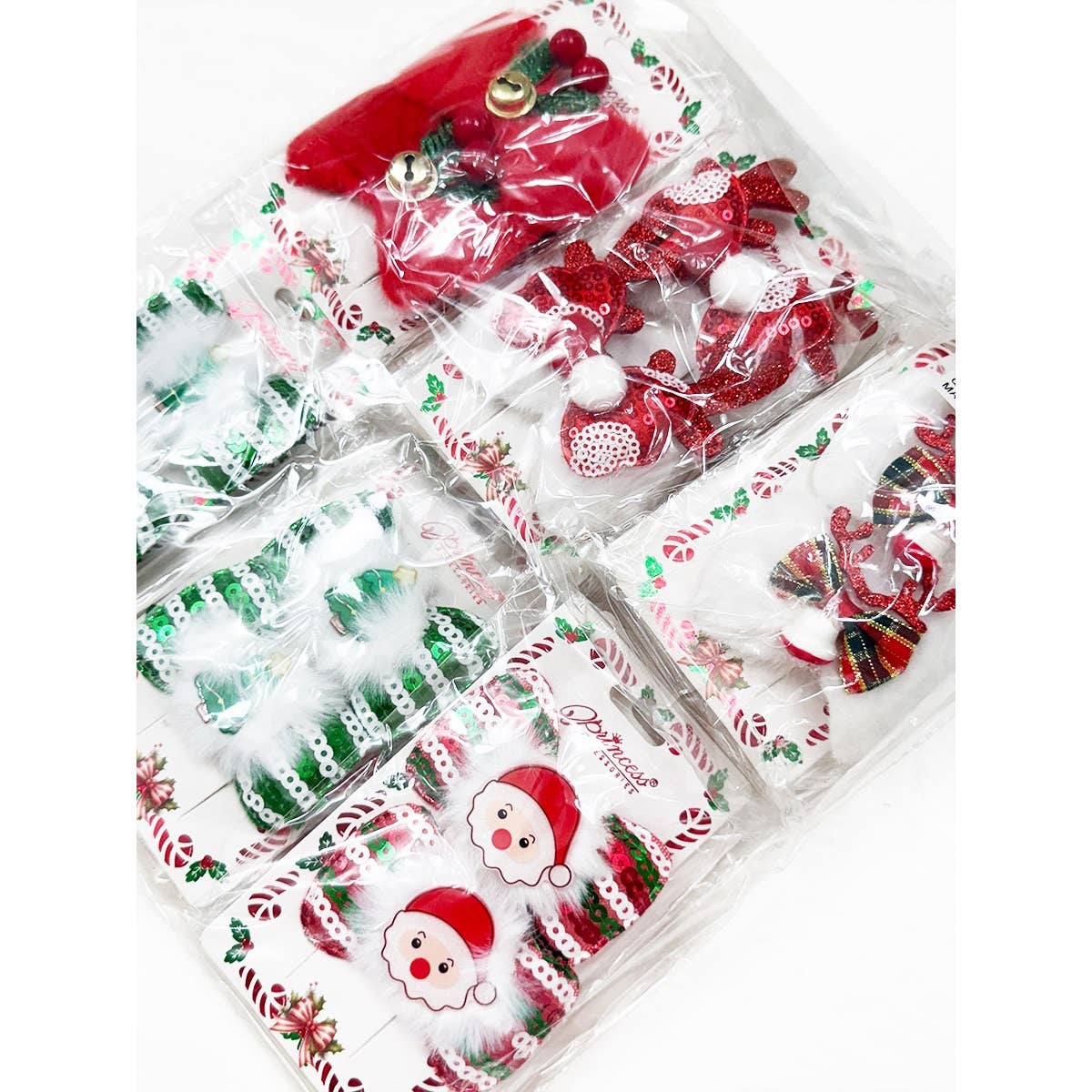 MIX COLOR Christmas Character Fur Hair Pins for wholesale on Faire9