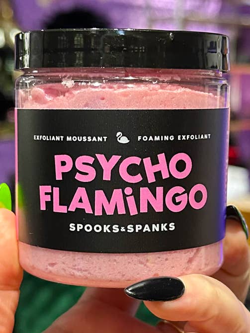 Psycho Flamingo Foaming Exfoliant - Mango + papaya for wholesale by Spooks & Spanks