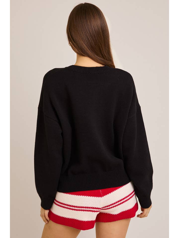 LE LIS - Wholesale Graphic Sweatshirt - Women's - LONG SLEEVE CREW NECK TEDDY BEAR GRAPHIC SWEATER9