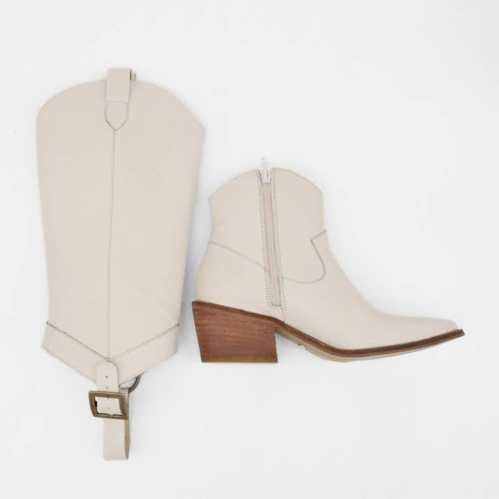 Marfil Botas vaqueras occidentales convertibles Penelope marfil para mujer de venta al por mayor en Faire2