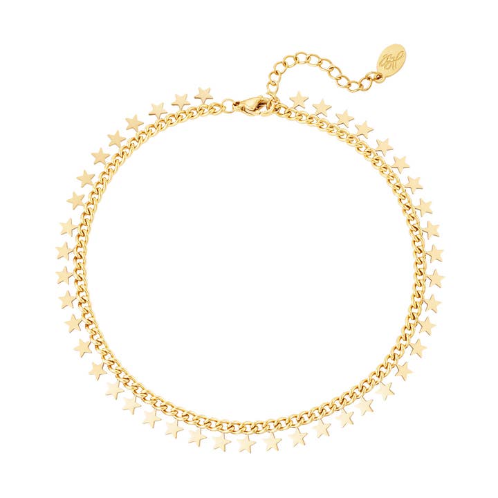 Bracelet chaîne en forme de O avec petites étoiles autour pour la vente par SHINE BUY