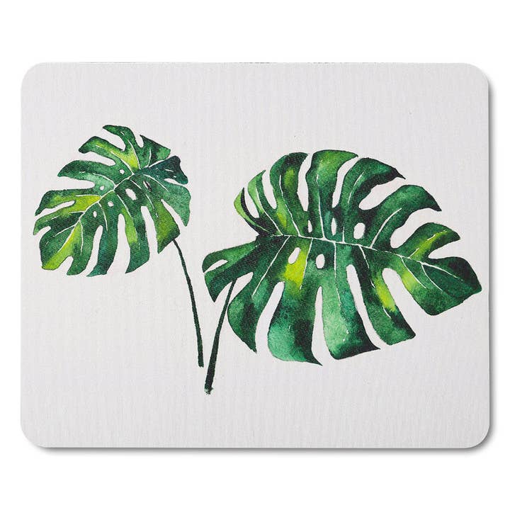 Twin Tropical Leaves Mouse Mat for wholesale by Benjamin Tate Design