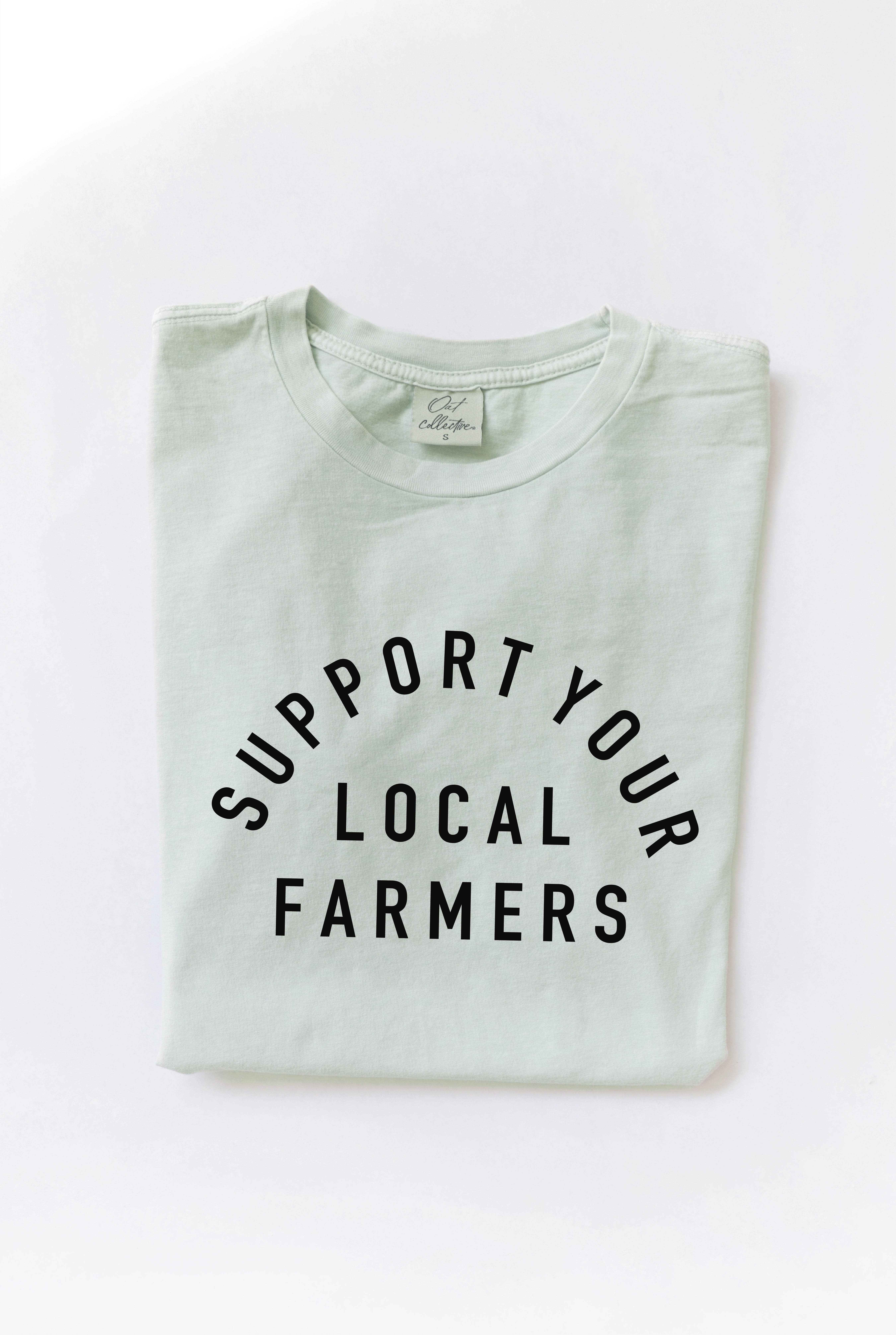 OAT COLLECTIVE - Wholesale Screen Printed T-Shirt - Women's - SUPPORT YOUR LOCAL FARMERS Mineral Washed Graphic Top6