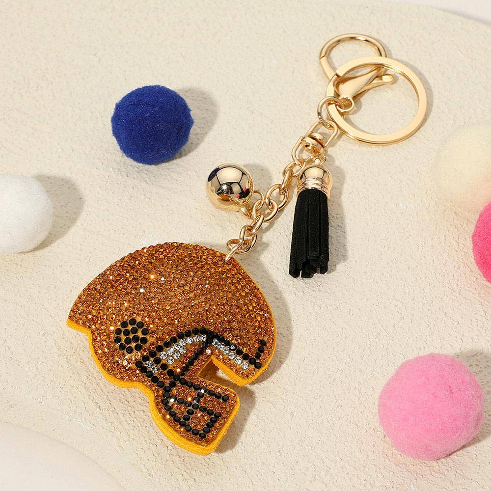 Sensibling Corp. - Wholesale Keychain - Women's - Bling Studded Football Helmet Keychain / Bag Charm3